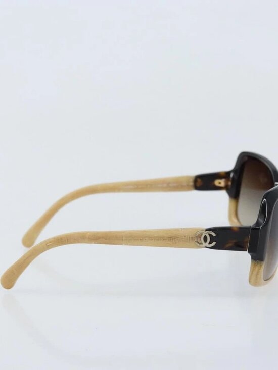 CHANEL COCO Mark Sunglasses plastic Beige 5177-A CC Auth BA11834 main image 6